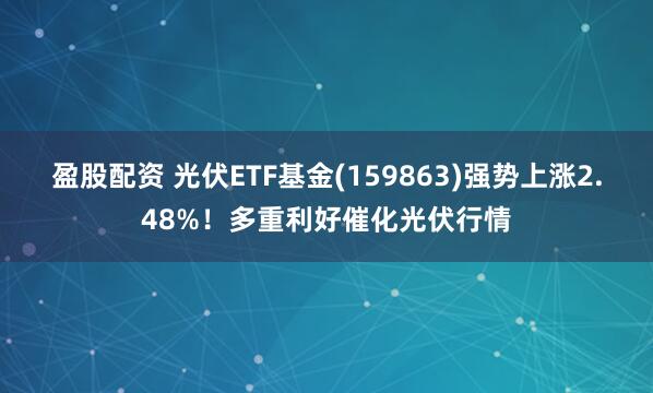 盈股配资 光伏ETF基金(159863)强势上涨2.48%！多重利好催化光伏行情